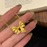 Silky Bow Necklace - Gold