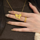 Silky Bow Necklace - Gold