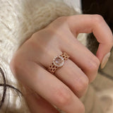 Pink Rose Lace Ring