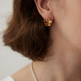 Gold Knot Stud Earrings