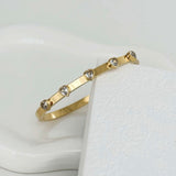 Crystal Heart Bangle - Gold