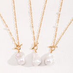 Gold Baroque Pearl Necklace