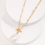 Gold Baroque Pearl Necklace