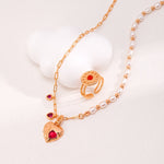 Gold Pearl Heart Necklace