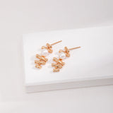 Gold Pearl Earrings 