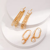 Gold Pearl Hoop Earrings 