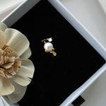 Cubic Zirconia Pearl Ring 