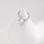 Cubic Zirconia Pearl Ring 