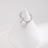 Cubic Zirconia Pearl Ring 