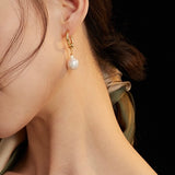 Essential 2-in-1 Gold Hoops with Baroque Pearl Pendant