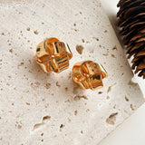 Gold Knot Stud Earrings