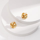 Gold Knot Stud Earrings