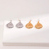 Dainty Shell with Pearl Earrings