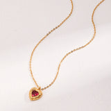 Sparkle Love Heart Gemstone Necklace