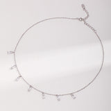 Sterling Silver Drop Choker Necklace