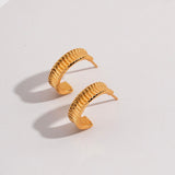 Minimalist Vintage Ribbed Earrings - Lena