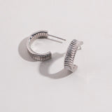 Minimalist Vintage Ribbed Earrings - Lena