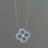 Blue Clover Necklace