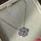 Blue Clover Necklace