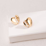 Heart & Pearl Stud Earrings