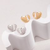 Heart & Pearl Stud Earrings