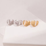 Heart & Pearl Stud Earrings