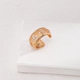 Four-leaf Clover Detail Chunky Ring