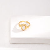 Mother of Pearl Oval Ring - Gold