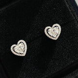 Diamond Heart Stud Earrings