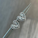 Diamond Heart Stud Earrings