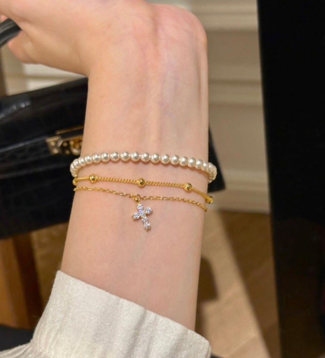 Double-layered Cross Bracelet